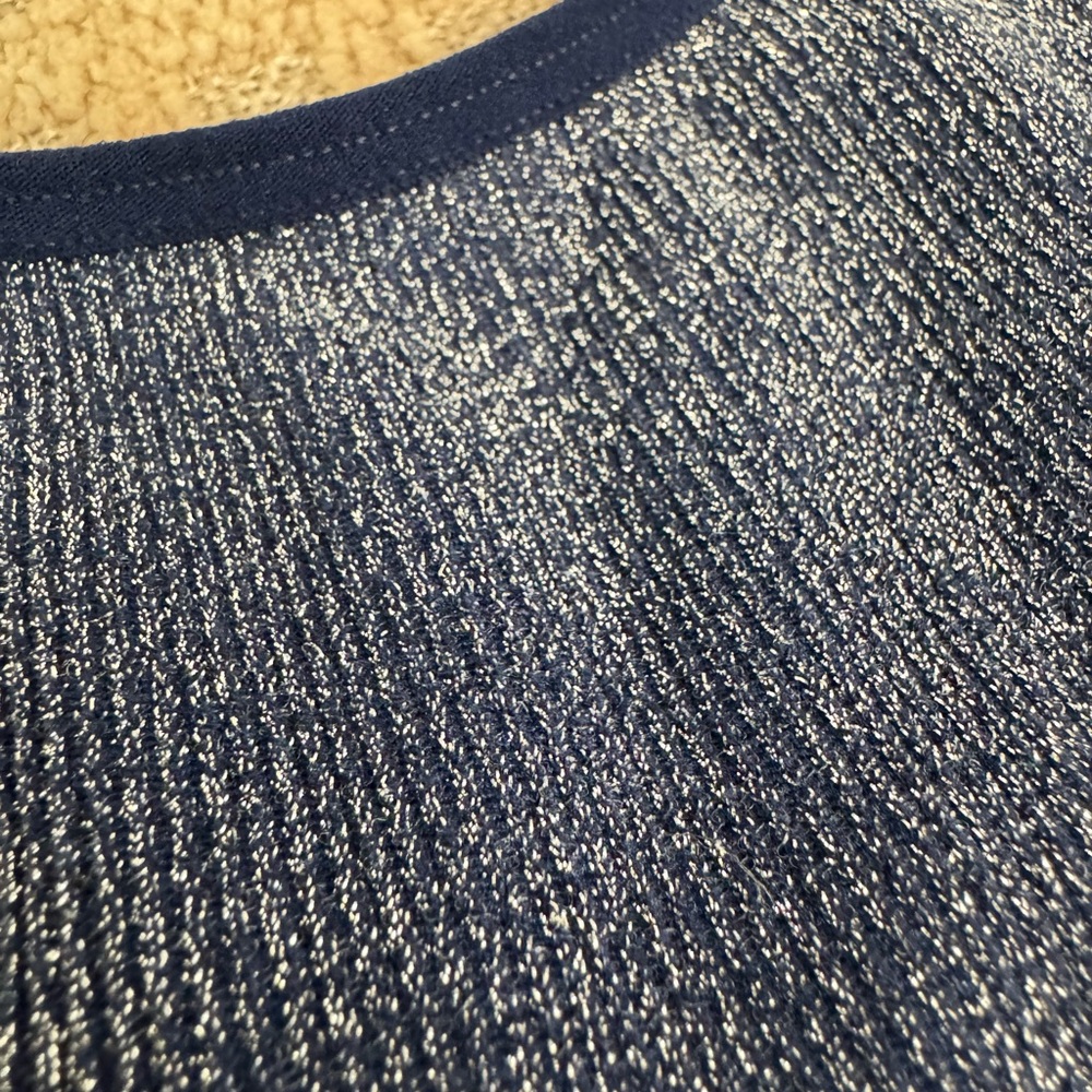 Sparkly Blue Ribbed Crop - Picture 4 of 6